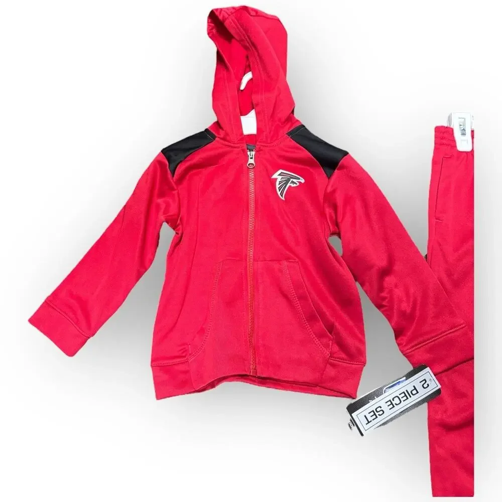 NEW Atlanta Falcons NFL Toddler Full-Zip Hoodie & Jogger Pants Set – Size 24M